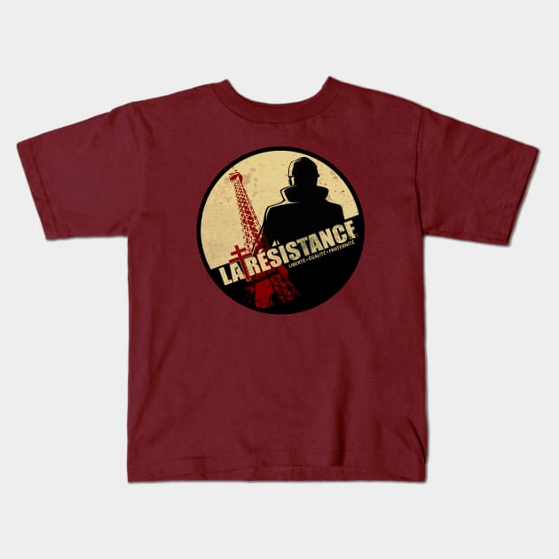 WW2 French Resistance - La Resistance (distressed) Kids T-Shirt by TCP